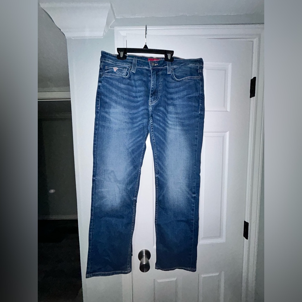 Guess Men's Straight Blue Jeans
